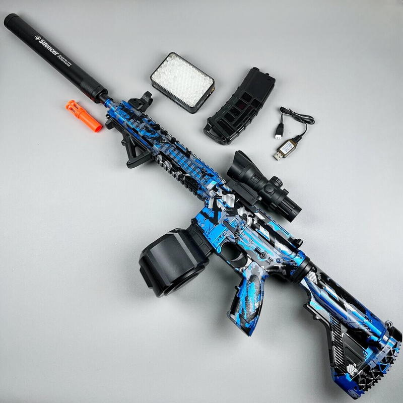 Lançador M416 Gel Blasters - Azul graffiti